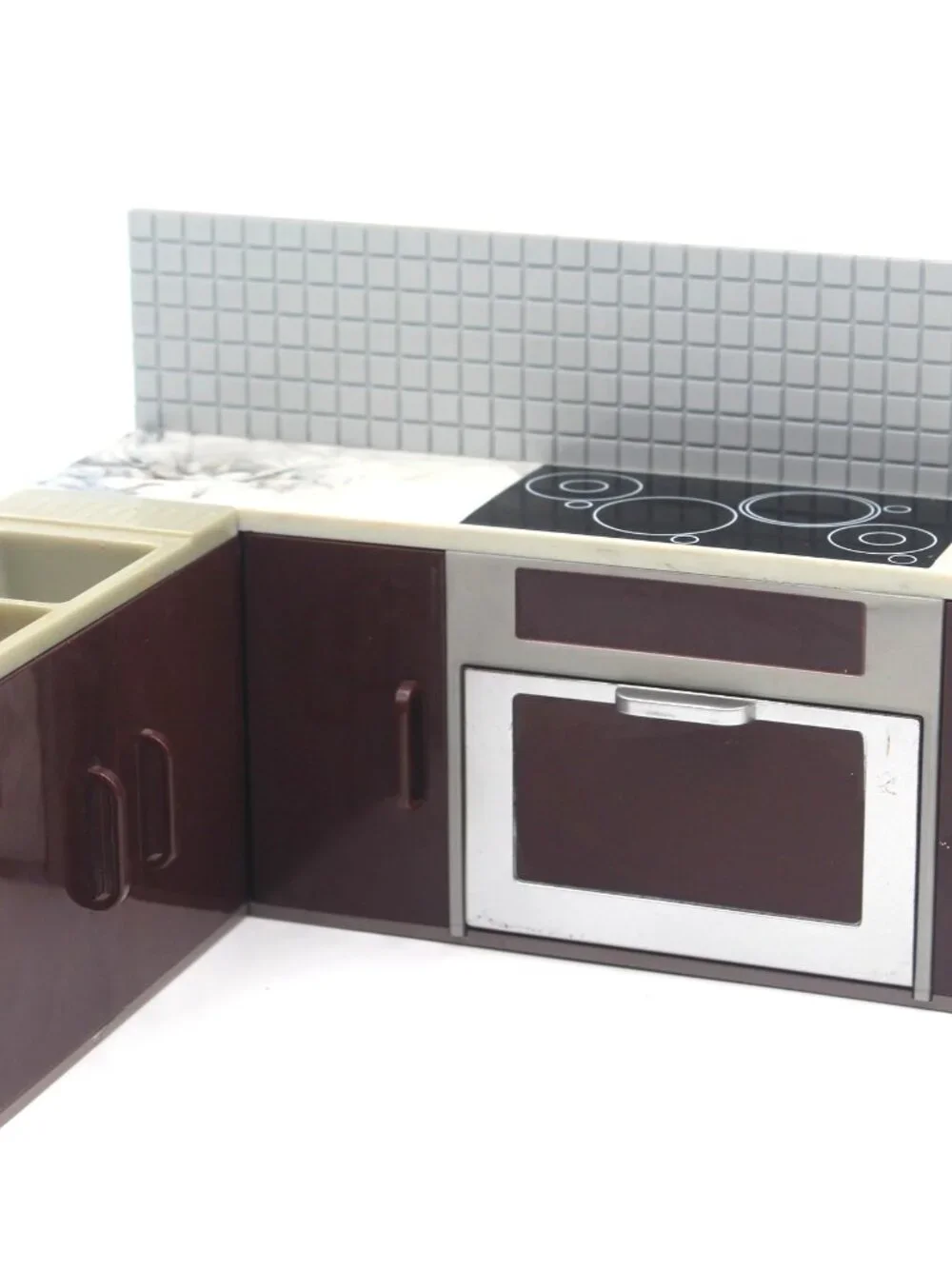LORI BATTAT 1:12 Modern Plastic Doll House Kitchen Fridge Stove Sink Oven Tile